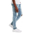 Slim Fit Men's Ripped Jeans Skinny Paint Splash-ink Straight Pants